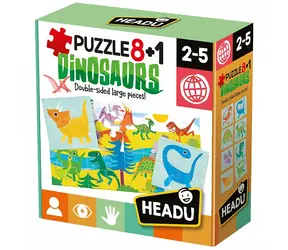 Headu EN: Puzzle 8+1 Dinozaury / od 2 lat / w oryginale EN