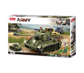 Sluban Army N38-B0860 Czołg średni 2w1 i działo przeciwlotnicze / kompatybilne z Lego / Liczba figurek|części: 3|742 / od 6 lat