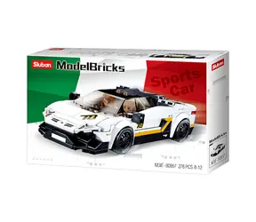Sluban Model Bricks M38-B0957 Biały włoski samochód sportowy / Kompatybilny z Lego / Liczba figurek|sztuk: 2|276 / 8 lat