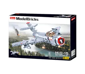 Sluban Model Bricks M38-B0983 Myśliwiec odrzutowy MiG-15 / Lego - kompatybilny / Liczba figurek|sztuk: 1|583 / 8 lat