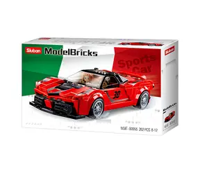 Sluban Models M38-B0955 Czerwony włoski samochód sportowy / Lego - kompatybilne / Liczba figurek|elementów: 2|262 / od 8 lat