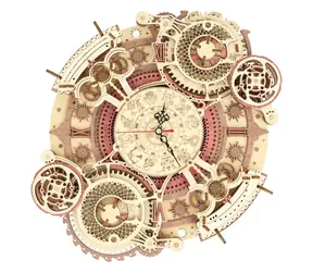 Robotime 3D drewniane puzzle mechaniczne Zegar kalendarzowy / od 14 lat / 168 elementów / Poziom trudności: wysoki