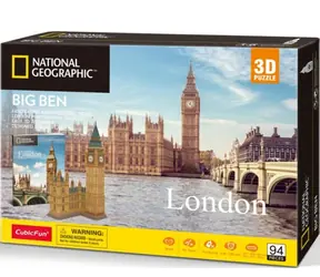CubicFun Puzzle 3D National geographic: Londyn - Big Ben / 94 elementy / 25,7x20,9x29,2cm
