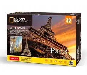 Puzzle CubicFun 3D National geographic: Wieża Eiffla / 80 elementów / 30,6 x 19,5 x 6,2 cm