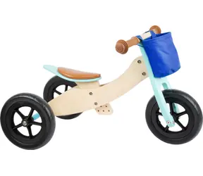 Leżaczek drewniany Maxi 2 w 1 Small Foot turkusowy / max nośność 50 kg / od 12 miesięcy