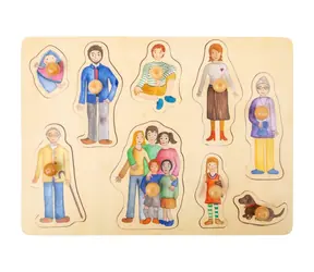 Puzzle drewniane Small Foot Family / 9 elementów / od 12 miesiąca