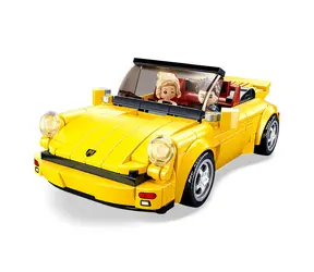 Sluban Model Bricks M38-B1097 Niemiecki żółty samochód sportowy / Kompatybilny z Lego / Liczba figurek|sztuk: 2|290 / od 8 lat