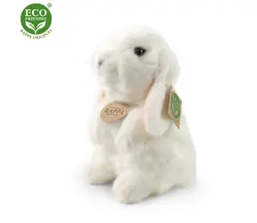 Rappa Pluszowy królik biały stojący 18 cm / EKOLOGICZNY / od 0 miesiąca
