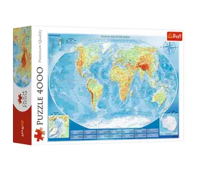 Trefl - Puzzle - Duża mapa świata / 4000 elementów / 136 x 96 cm 
