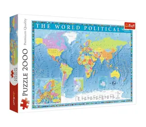 Trefl - Puzzle - Polityczna Mapa Świata / 2000 elementów / 96 x 68 cm / wiek 12+