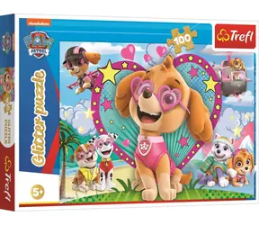 Trefl - Puzzle - Błyszczące puzzle Paw Patrol W blasku Skye / 100 elementów / 48 x 34 cm / wiek 5+