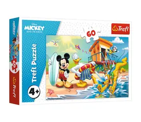 Trefl - Puzzle - Myszka Miki: na plaży / 60 elementów / 33 x 22 cm / wiek 4+