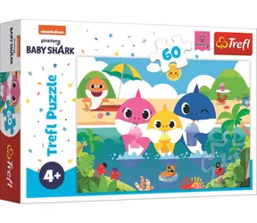 Trefl - Puzzle - Rodzina Rekinów: Na wakacjach / 60 elementów / 33 x 22 cm / wiek 4+