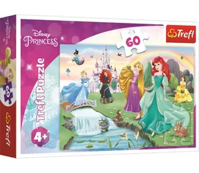 Trefl - Puzzle - Poznaj księżniczki Disney / 60 elementów / 33 x 22 cm / wiek 4+