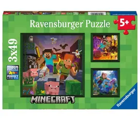 Ravensburger - Puzzle - Biomy Minecraft / 3x49 elementów / od 5 lat