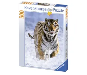 Ravensburger - Puzzle - Tygrys na śniegu / 500 elementów / od 10 lat