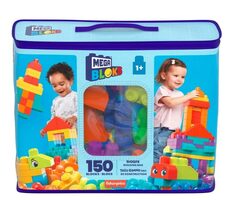 Mega Bloks - Naprawdę duży worek niebieskich kostek / 150 kostek / od 1 roku