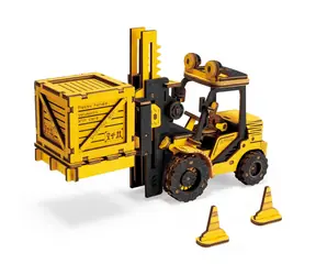 Drewniane puzzle 3D Robotime Wózek widłowy / od 8 lat / 139 elementów / Poziom trudności: średni 