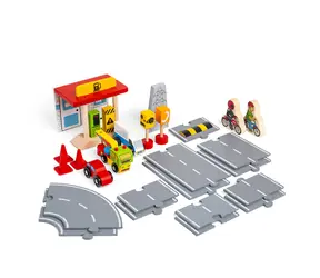 Bigjigs Rail Drewniany zestaw akcesoriów drogowych / od 3 lat