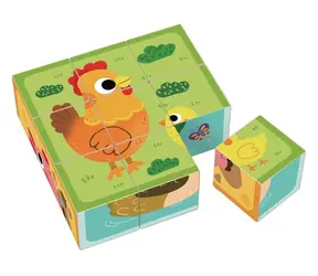 2Kids Zabawki Drewniane klocki farma / od 1 roku