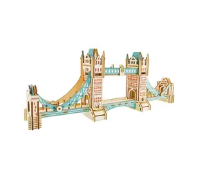 Woodcraft Drewniane puzzle 3D Tower Bridge / 105 elementów / od 8 lat / Poziom trudności: łatwy