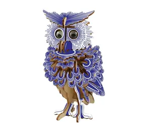 Woodcraft Drewniane puzzle 3D Kolorowa sowa / 142 elementy / od 8 lat / Poziom trudności: łatwy