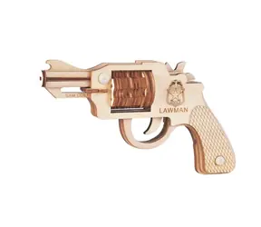 Woodcraft Drewniane puzzle 3D Pistolet gumowy Rewolwer Colt / 31 elementów / od 14 lat / Poziom trudności: łatwy 