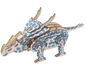 Woodcraft Drewniane puzzle 3D Achelozaur / 54 elementy / od 8 lat / Poziom trudności: łatwy 