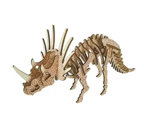 Drewniane puzzle 3D Woodcraft Triceratops / 36 elementów / od 8 lat / Poziom trudności: łatwy 