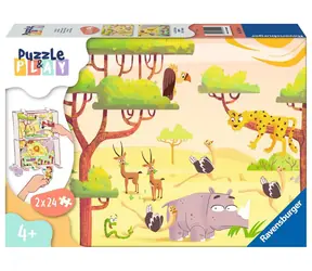 Ravensburger Puzzle & Play Przygoda na safari / 2x24 elementy / od 4 lat 