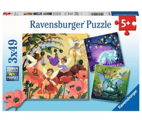 Ravensburger Wróżka, smok i jednorożec / 3x49 sztuk / od 5 lat 