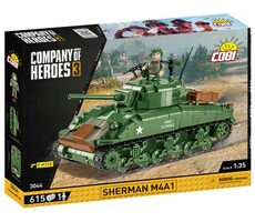 Cobi 3044 Amerykański czołg średni Sherman M4A1 / 1:35 / 615 kostek / 1 figurka / od 9 lat