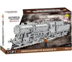 Cobi 6281 Lokomotywa parowa Kriegslokomotive Baureihe 52 z tendrem / 1:35 / 2476 kostek / 1 figurka / od 10 lat