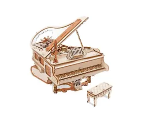 Drewniane puzzle mechaniczne Robotime 3D Magiczne pianino / od 14 lat / 223 elementy / Poziom trudności: trudny