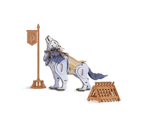 Drewniane puzzle Robotime 3D Wojownik Wilk / od 8 lat / 92 elementy / Poziom trudności: łatwy