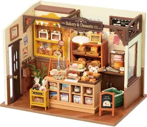 Miniaturowy dom Robotime 3D Piekarnia / od 14 lat / 141 sztuk / Poziom trudności: trudny