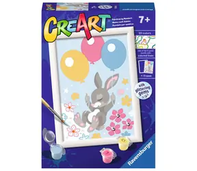 Ravensburger CreArt Latający króliczek z balonami (z błyszczącymi kamieniami) / od 7 lat