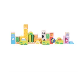 Bigjigs Baby Kolorowe kostki Safari / od 3 lat