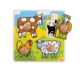 Bigjigs Toys Wstaw puzzle edukacyjne Farma / od 12 miesiąca