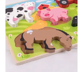 Bigjigs Toys Wstaw puzzle farma / od 12 miesięcy