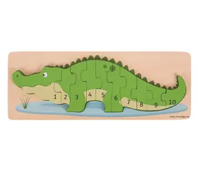Bigjigs Toys Puzzle krokodyl z numerkami / od 3 lat