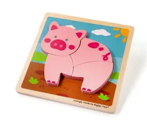Bigjigs Toys Wstaw puzzle Piggy / od 1 roku
