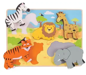 Bigjigs Toys Wstaw puzzle safari (BJ327) / od 1 roku