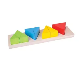 Bigjigs Toys Puzzle do wstawiania ułamków trójkątów / od 18 miesiąca