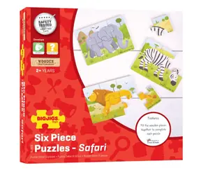 Bigjigs Toys Puzzle 3w1 zwierzęta safari / od 2 lat