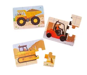 Bigjigs Toys Puzzle 3w1 Maszyny budowlane / od 2 lat