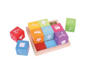 Bigjigs Baby Drewniane klocki ze zdjęciami / od 12 miesiąca
