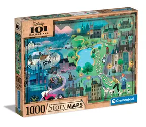 Clementoni - Puzzle - Disney mapa 101 Dalmatyńczyków / 1000 elementów / od 10 lat 