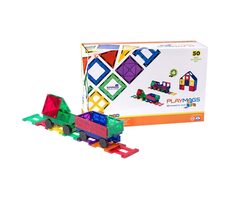 Playmags Płytki magnetyczne 3D Train Playmags 153 / 50 części / od 3 lat