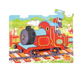Bigjigs Toys Drewniane puzzle pociąg (9 sztuk) / od 2 lat
